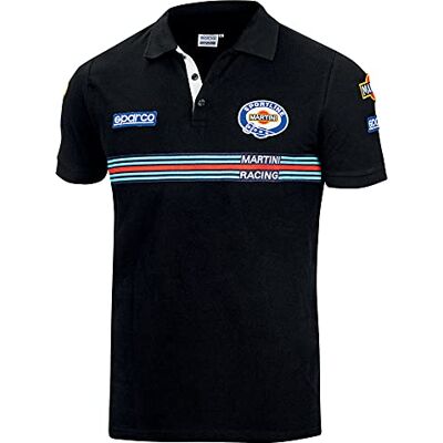 Sparco Martini Racing Polo Unisex-vuxen, svart, XL Sparco Martini Racing Polo Unisex-vuxen, svart, XL