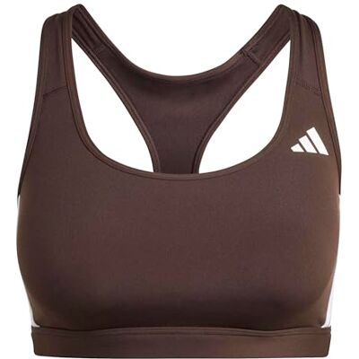 adidas Kobiety Optime Essentials Workout 3-Stripes Medium Support Bra, Aurora Coffee Met./white, XS adidas Kobiety Optime Essentials Workout 3-Stripes Medium Support Bra, Aurora Coffee Met./white, XS