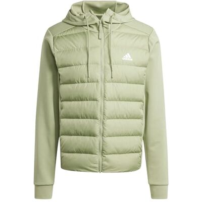 adidas För Män Essentials Hybrid Down Hooded Jacket, tent green, M adidas För Män Essentials Hybrid Down Hooded Jacket, tent green, M