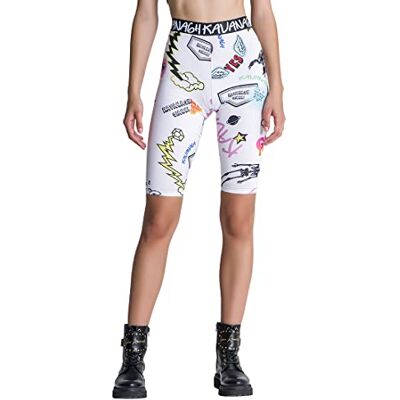 Gianni Kavanagh Dam vit futura cykelshorts leggings, Vit, XL Gianni Kavanagh Dam vit futura cykelshorts leggings, Vit, XL