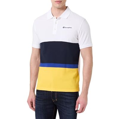 Champion Legacy Retro Sport Polo Color Block S/S Pikétröja, Vit/Marinblå/Gul, M herr SS24, Vit/Marinblå/Gul, M Champion Legacy Retro Sport Polo Color Block S/S Pikétröja, Vit/Marinblå/Gul, M herr SS24, Vit/Marinblå/Gul, M