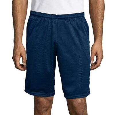Hanes Sport herrshorts i nättyg, med ficka, prestandaredskap, sportshorts, 23 cm innersöm, Marinblått Xsp, L Hanes Sport herrshorts i nättyg, med ficka, prestandaredskap, sportshorts, 23 cm innersöm, Marinblått Xsp, L