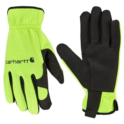 Carhartt Mäns fingerfärdighet öppen manschett handske kallt väder, Hög Vis lime, L Carhartt Mäns fingerfärdighet öppen manschett handske kallt väder, Hög Vis lime, L