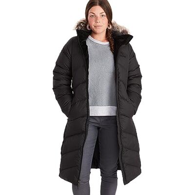 Marmot Wm's Montreaux Coat, Lätt dunjacka, 700 Fill-Power, Varm parkasjacka snygg vinterrock, vattenavvisande, vindtät, För kvinnor, Black, S Marmot Wm's Montreaux Coat, Lätt dunjacka, 700 Fill-Power, Varm parkasjacka snygg vinterrock, vattenavvisande, vindtät, För kvinnor, Black, S