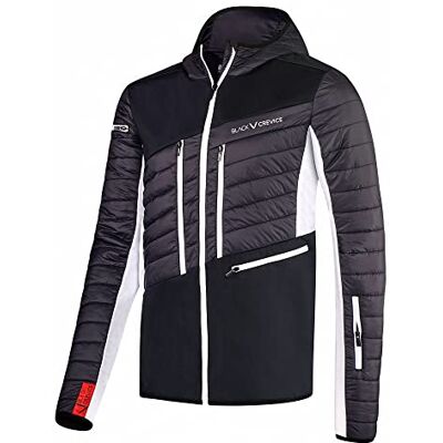 Black Crevice Skidjacka för män I högkvalitativ vinterjacka för män av 100% nylon/88% PES & 12% spandex I vind- och vattenavvisande utomhusjacka för män I skidjacka med rörelsefrihet, Svart/vit, Black Crevice Skidjacka för män I högkvalitativ vinterjacka för män av 100% nylon/88% PES & 12% spandex I vind- och vattenavvisande utomhusjacka för män I skidjacka med rörelsefrihet, Svart/vit,