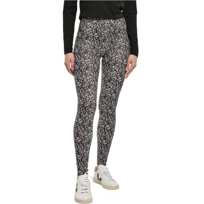 Urban Classics dam Yogabyxor Dam mjuka Aop leggings, svart linje, S Urban Classics dam Yogabyxor Dam mjuka Aop leggings, svart linje, S