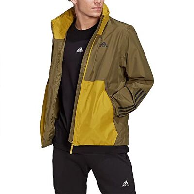 adidas För Män BSC 3-Stripes RAIN.RDY Jacket, Green Oxide, M adidas För Män BSC 3-Stripes RAIN.RDY Jacket, Green Oxide, M