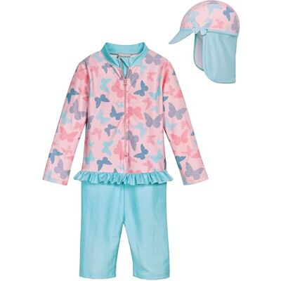 Playshoes Baddräkt i ett stycke långärmad och badmössa med UV-skydd 50+ solskydd badkläder Playshoes Baddräkt i ett stycke långärmad och badmössa med UV-skydd 50+ solskydd badkläder