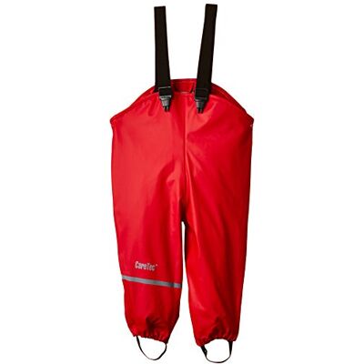 CareTec Flicka Rain Overall PU w/o fleece Regnbyxor, Red (402), 140 CareTec Flicka Rain Overall PU w/o fleece Regnbyxor, Red (402), 140
