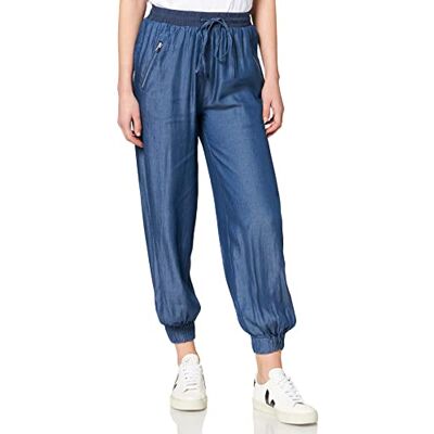 IPEKYOL Dam dubbla fickor tencel pants joggers, blå, XL IPEKYOL Dam dubbla fickor tencel pants joggers, blå, XL