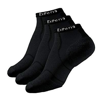 Thorlos Unisex löparstrumpor, Svart/svart (3 par), L Thorlos Unisex löparstrumpor, Svart/svart (3 par), L