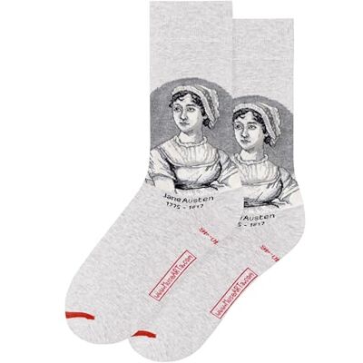 MuseARTa strumpor av bomull med målning porträtt av Jane Austen av konstnären Cassandra Austen i storlek 36–40, JA-PO-14-36–40, Beige, 36-40 MuseARTa strumpor av bomull med målning porträtt av Jane Austen av konstnären Cassandra Austen i storlek 36–40, JA-PO-14-36–40, Beige, 36-40