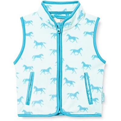 Playshoes Unisex barn fleece väst utomhus topp, hästar, 128 Playshoes Unisex barn fleece väst utomhus topp, hästar, 128