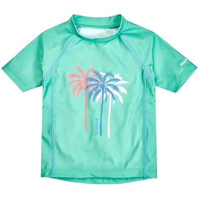 Playshoes Badeshirt Rash Guard, mintpalmer, 122-128 unisex-barn och tonåringar Playshoes Badeshirt Rash Guard, mintpalmer, 122-128 unisex-barn och tonåringar