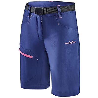 Black Crevice trekkingshorts dam I vandringsshorts dam kort I dam utomhusshorts I vattenavvisande och snabbtorkande I hållbara och ventilerande vandringsshorts med fickor, Stål blå/rosa, 42 Black Crevice trekkingshorts dam I vandringsshorts dam kort I dam utomhusshorts I vattenavvisande och snabbtorkande I hållbara och ventilerande vandringsshorts med fickor, Stål blå/rosa, 42