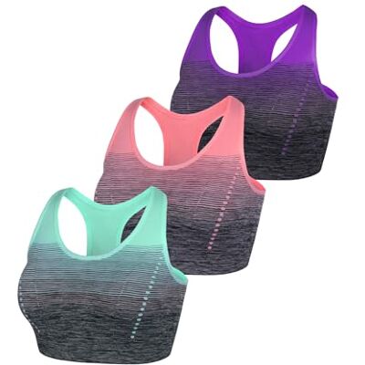 Sykooria Sport-BH för kvinnor, medelstöd, bygellös brottarrygg, tränings-bh, avtagbar stoppning, yoga, gym, löpning, magtröja, 3-delad uppsättning, XL Sykooria Sport-BH för kvinnor, medelstöd, bygellös brottarrygg, tränings-bh, avtagbar stoppning, yoga, gym, löpning, magtröja, 3-delad uppsättning, XL