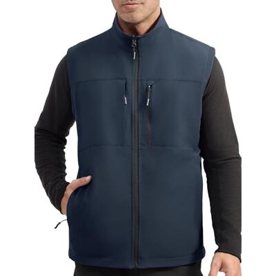 FREE SOLDIER Gratis SOLDIER lätt softshell väst för män, vattentät och vindtät ventilerande väst med flera fickor, sportig för golf, cykling, löpning, vandring och arbete, Blå och svart, XXL FREE SOLDIER Gratis SOLDIER lätt softshell väst för män, vattentät och vindtät ventilerande väst med flera fickor, sportig för golf, cykling, löpning, vandring och arbete, Blå och svart, XXL
