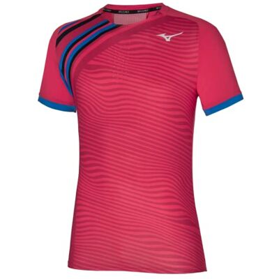 Mizuno Mäns skugga grafisk t-shirt tennis, opera röd, XXL Mizuno Mäns skugga grafisk t-shirt tennis, opera röd, XXL