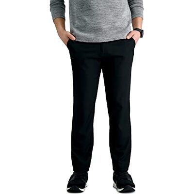 Haggar Active Series Slim Straight Fit Flat Front Urban Pant fritidsbyxor för män, svart, 30W / 32L Haggar Active Series Slim Straight Fit Flat Front Urban Pant fritidsbyxor för män, svart, 30W / 32L