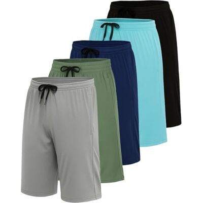 Real Essentials Men’s 5 Pack: 9" Dry-Fit Shorts – Athletic Gym, Workout, Basketball, Running, Casual Lounge Active Pockets, Set 17, XL Real Essentials Men’s 5 Pack: 9" Dry-Fit Shorts – Athletic Gym, Workout, Basketball, Running, Casual Lounge Active Pockets, Set 17, XL
