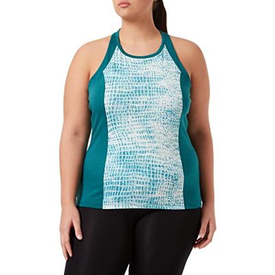 super.natural lätt dam tank top, med merinowolle, W rund hals topp tryckt Petrol/Petrol Shibori X-L super.natural lätt dam tank top, med merinowolle, W rund hals topp tryckt Petrol/Petrol Shibori X-L