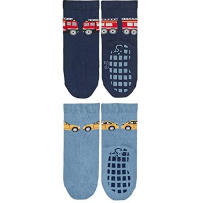 Sterntaler Baby pojkar dubbelpack brandbil ABS-strumpor, marinblå, 18 EU Sterntaler Baby pojkar dubbelpack brandbil ABS-strumpor, marinblå, 18 EU