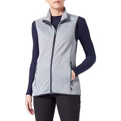 CMP Stickad Tech Vest Fleece för kvinnor, Glaciär-Cement, 68 CMP Stickad Tech Vest Fleece för kvinnor, Glaciär-Cement, 68