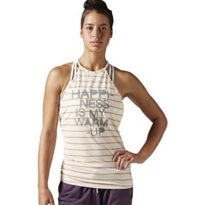 Reebok dam Y randig tank t-shirt Black/Chalk XXS Reebok dam Y randig tank t-shirt Black/Chalk XXS