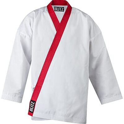 Blitz traditionell Tang Soo Do jacka Vit/röd 0/130 cm Blitz traditionell Tang Soo Do jacka Vit/röd 0/130 cm