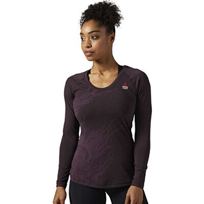 Reebok RC Burnout LS t-shirt, dam XXS violett (urbplu) Reebok RC Burnout LS t-shirt, dam XXS violett (urbplu)