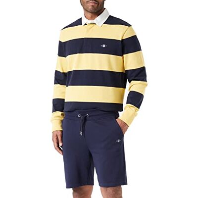 GANT Reg Shield Sweatshorts för män, korta sweatpants, Kvällsblå, L GANT Reg Shield Sweatshorts för män, korta sweatpants, Kvällsblå, L
