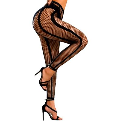 Buitifo Sexiga tights för kvinnor fisknät öppning leggings randiga trosor underkläder byxor(Black T1,M) Buitifo Sexiga tights för kvinnor fisknät öppning leggings randiga trosor underkläder byxor(Black T1,M)