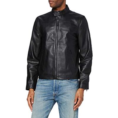 Schott NYC Väst motard läderjackor för män, Svart, L Schott NYC Väst motard läderjackor för män, Svart, L