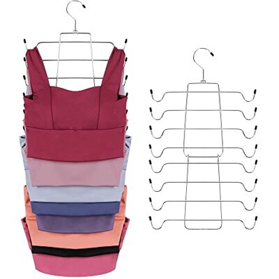 ZEDODIER 2-pack tank top hängare, platsbesparande BH-hängare, halkfria hängande sportbehåar, garderobsorganisatörer och förvaring för linnen linnen behåar slipsar baddräkter bandklänning, silver ZEDODIER 2-pack tank top hängare, platsbesparande BH-hängare, halkfria hängande sportbehåar, garderobsorganisatörer och förvaring för linnen linnen behåar slipsar baddräkter bandklänning, silver