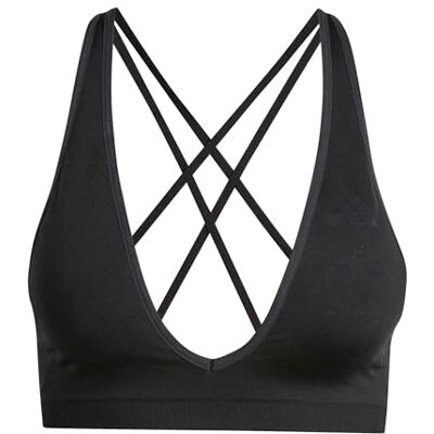 adidas dam Workout Essentials Seamless Knit Light Support Bra, black, M adidas dam Workout Essentials Seamless Knit Light Support Bra, black, M
