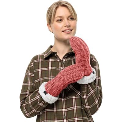 Jack Wolfskin HIGHLOFT Knit Mitten W handske, röd korall, M, red coral, M Jack Wolfskin HIGHLOFT Knit Mitten W handske, röd korall, M, red coral, M