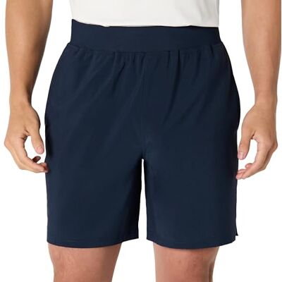 Amazon Essentials atletisk prestanda för män stretch vävd löpning träning 17,78 cm träningsshorts, marinblå, Large Amazon Essentials atletisk prestanda för män stretch vävd löpning träning 17,78 cm träningsshorts, marinblå, Large