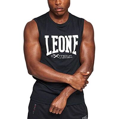 LEONE 1947 ABX103 ärmlös logotyp för män – linne gym fitness bodybuilding 100% andningsbar polyester, svart, storlek XXL LEONE 1947 ABX103 ärmlös logotyp för män – linne gym fitness bodybuilding 100% andningsbar polyester, svart, storlek XXL