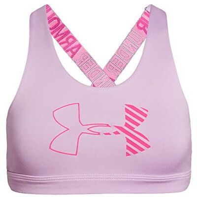 Under Armour flickrustning värmeutrustning grafisk behå sportbh Purple Ace/Mojo Pink S Under Armour flickrustning värmeutrustning grafisk behå sportbh Purple Ace/Mojo Pink S