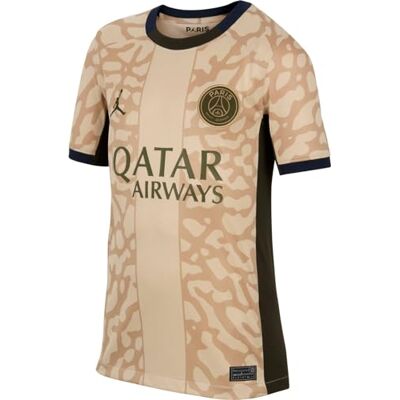 NIKE Unisex barn PSG Y Nk Df Stad JSY Ss 4Th, Hemp/Obsidian/Sequoia/Rough Green, FD6507-201, L NIKE Unisex barn PSG Y Nk Df Stad JSY Ss 4Th, Hemp/Obsidian/Sequoia/Rough Green, FD6507-201, L