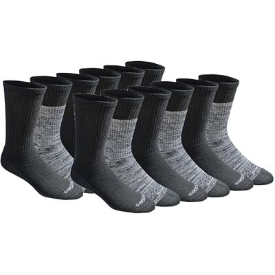Dickies Men's Dri-Tech Essential Moisture Control Crew Socks Multipack, Black Free Run (12 Pairs), Large Dickies Men's Dri-Tech Essential Moisture Control Crew Socks Multipack, Black Free Run (12 Pairs), Large