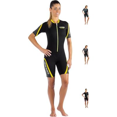 CRESSI MUTA PLAYA SHORTY DONNA NERO/GIALLO 2.5mm XXL/6 CRESSI MUTA PLAYA SHORTY DONNA NERO/GIALLO 2.5mm XXL/6
