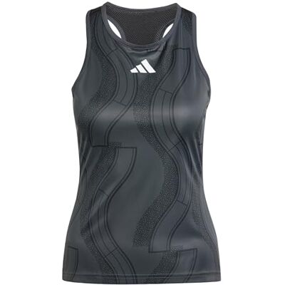 adidas Kvinnor Club Tennis Graphic Tank Top, Carbon / Black, XXS adidas Kvinnor Club Tennis Graphic Tank Top, Carbon / Black, XXS