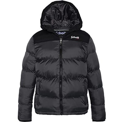 Schott NYC Pojkar barn dunjacka med huva och skotsk axel passning, antracit, 16 Schott NYC Pojkar barn dunjacka med huva och skotsk axel passning, antracit, 16