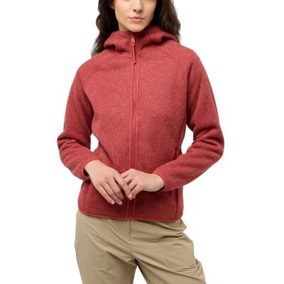 Jack Wolfskin kvinnors eldstad huva JKT W jacka, Röd korall, XS Jack Wolfskin kvinnors eldstad huva JKT W jacka, Röd korall, XS
