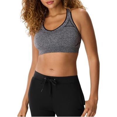 Hanes Sport-BH, sömlös sport-BH, för brottarrygg, måttligt stöd, fukttransporterande, 1 eller 3-pack, S Hanes Sport-BH, sömlös sport-BH, för brottarrygg, måttligt stöd, fukttransporterande, 1 eller 3-pack, S