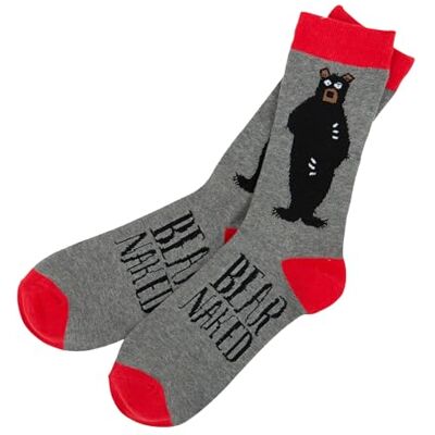 Little Blue House Hatley Vardagliga strumpor för män, Björn naken, en storlek Little Blue House Hatley Vardagliga strumpor för män, Björn naken, en storlek