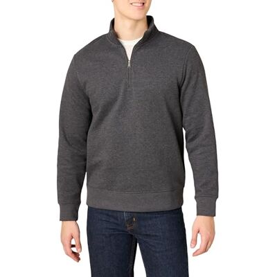 Amazon Essentials Men's Långärmad fleecetröja med kvartsdragkedja, Kolsvart ljung, XXL Amazon Essentials Men's Långärmad fleecetröja med kvartsdragkedja, Kolsvart ljung, XXL