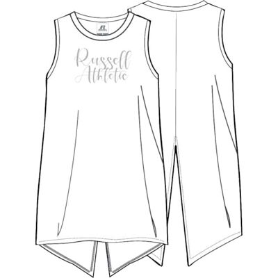 Russell Athletic Scripted Back Long Tank Top, Vit, M Russell Athletic Scripted Back Long Tank Top, Vit, M