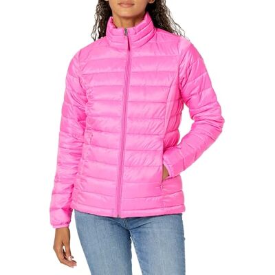 Amazon Essentials lättviktig långärmad vattentät packbar pufferjacka för kvinnor (finns i plusstorlek), neonrosa, XX-Large Amazon Essentials lättviktig långärmad vattentät packbar pufferjacka för kvinnor (finns i plusstorlek), neonrosa, XX-Large